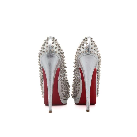 Christian Louboutin Alti 160 Spiked Metallic Leather Platform Heels 40.5 - Picture 4 of 16